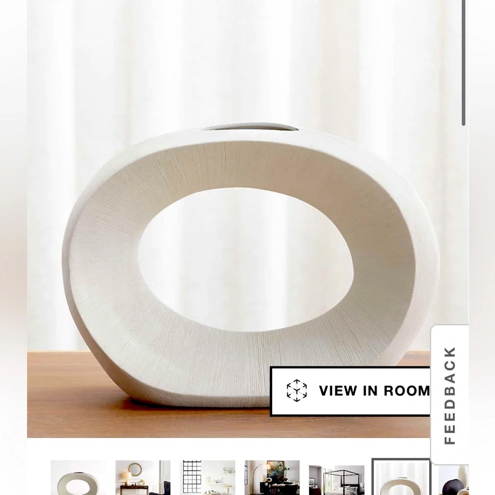 COPY - Crate&Barrel Alure Open Vase cream